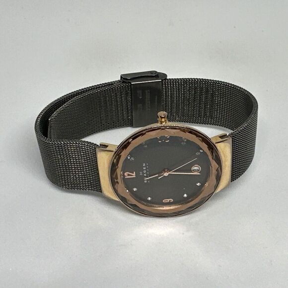 Skagen SKW2120 Womens Stainless Steel Mesh Analog Black Dial Quartz Watch HME442 - Picture 7 of 11